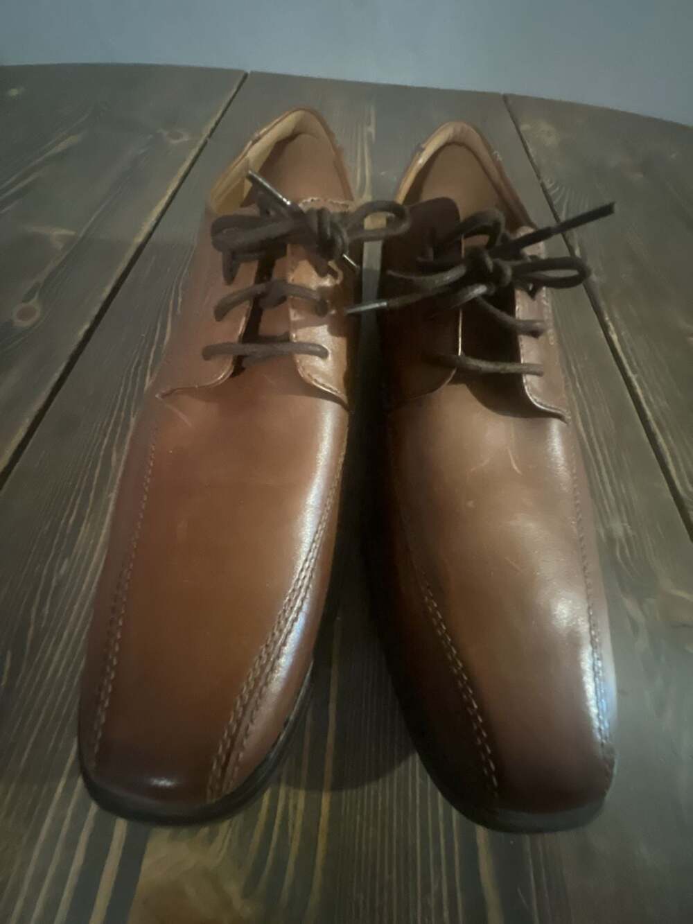 Clarks Tilden Walk Oxford Brown Leather 9 1/2 M Shoes